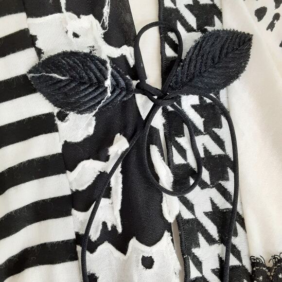 Vintage Lee Anderson Contrast Duster Cardigan Bell Sleeve Wrap Kimono Caftan S - Picture 8 of 15